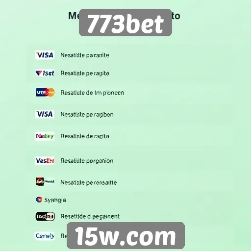 Métodos de pagamento disponíveis no 773bet